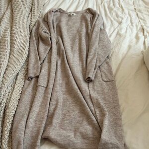 Miracle Long Open-Front Knit Cardigan - Taupe